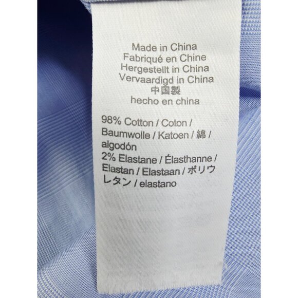 J. By J. Crew Flex Wrinkle Free Thompson Size Small 14-14.5 Blue Check Shirt - Picture 6 of 9